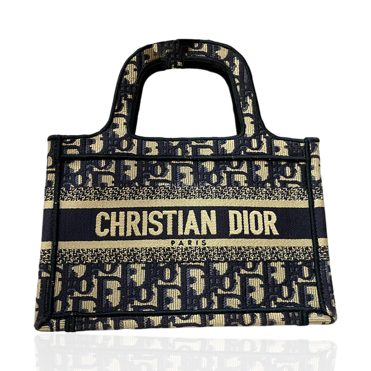 tas tote bag Christian Dior Oblique Mini Book Tote Blue 2020 Tinkerlust